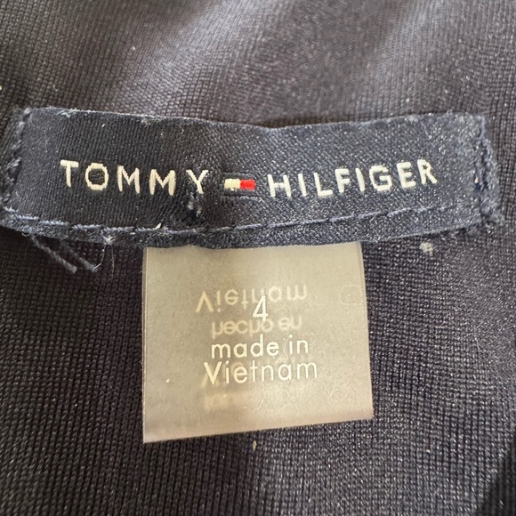 TOMMY HILFIGER Dress Chiffon Blue Pink Flowers Ruffled Sz 4 (Missing belt) - Picture 3 of 5